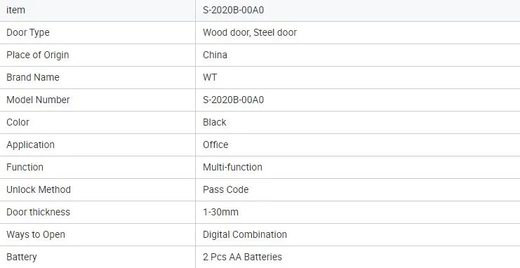 S-2020b-00A0 Electronic Furniture Smart Public Mode Function Handle Lock