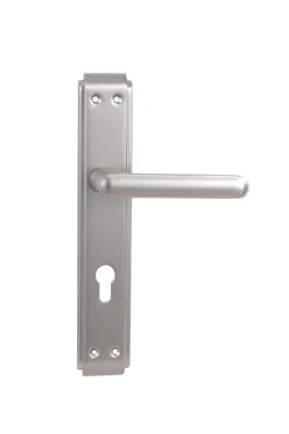 Fashionable New Style 85mm Iron Plate Aluminum Handle Hot Selling Key Entry Privacy Security Door Handle with Plate Safe Door Lock